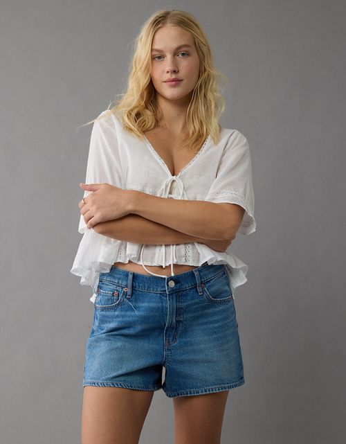 Short Strigid en Denim con Tiro Alto para Mujer