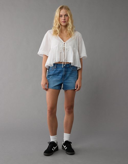 Short Strigid en Denim con Tiro Alto para Mujer