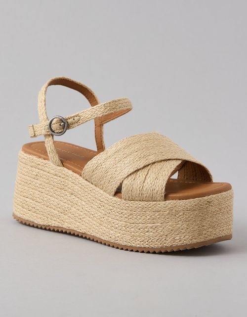 Sandalia de plataforma con cuña de yute Ae
