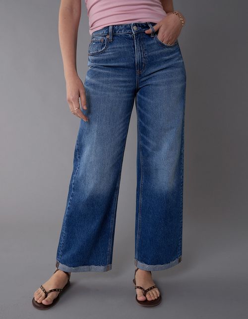Baggy Dreamy Drape de Pierna Ancha y Tiro Alto para Mujer