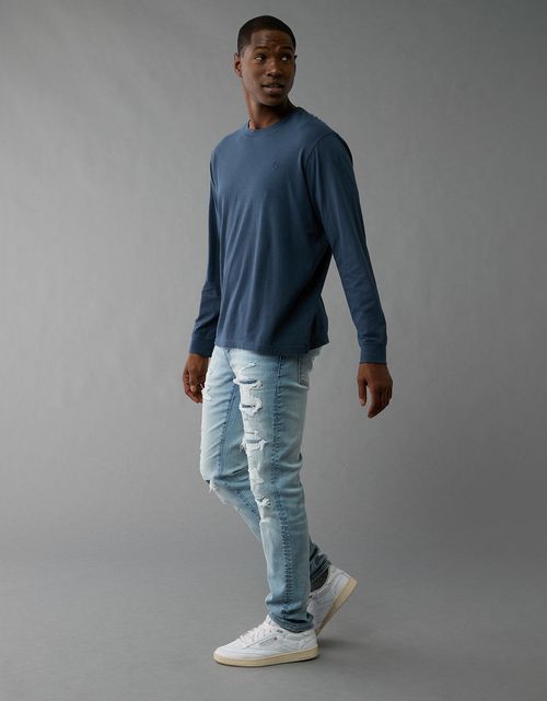 Jean Skinny Athletic con rotos de Hombre