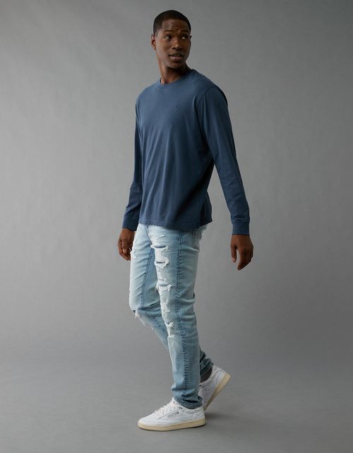 Jean Skinny Athletic con rotos de Hombre
