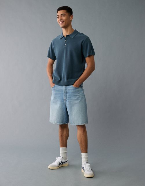 Polo de suéter lavado de fin de semana Ae