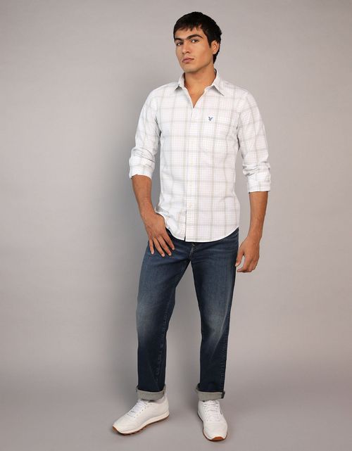 Camisa de popelina manga larga de hombre AE