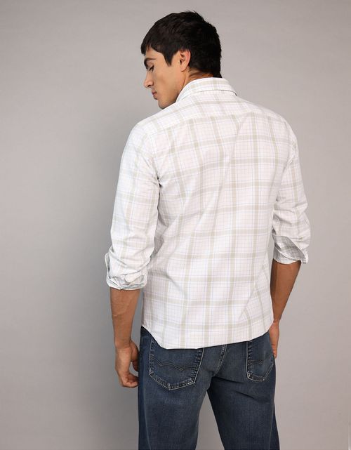 Camisa de popelina manga larga de hombre AE
