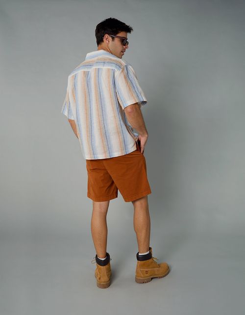 Camisa manga corta con rayas de hombre AE