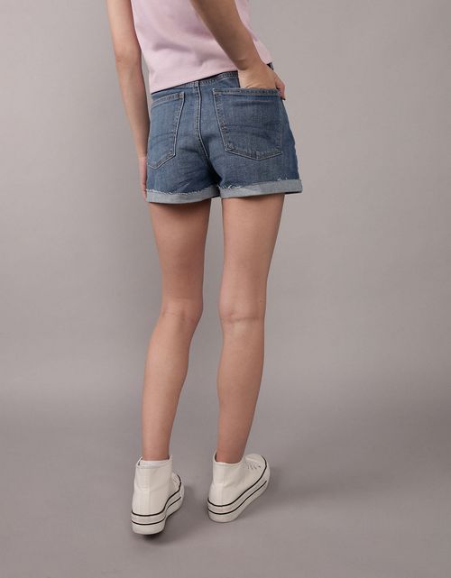 Short de mamá de mezclilla elástica Ae