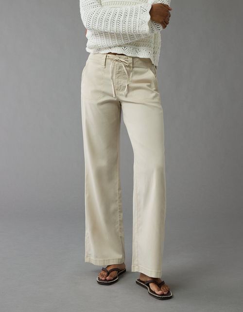 Pantalón ancho de tiro bajo y pierna ancha Ae Stretch