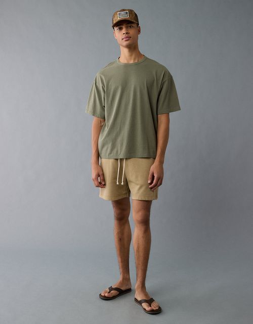 Camiseta de mezcla de lino Ae Boxy