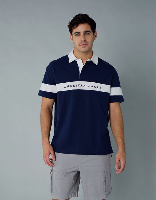 Camiseta Polo de Rugby con Logo Ae