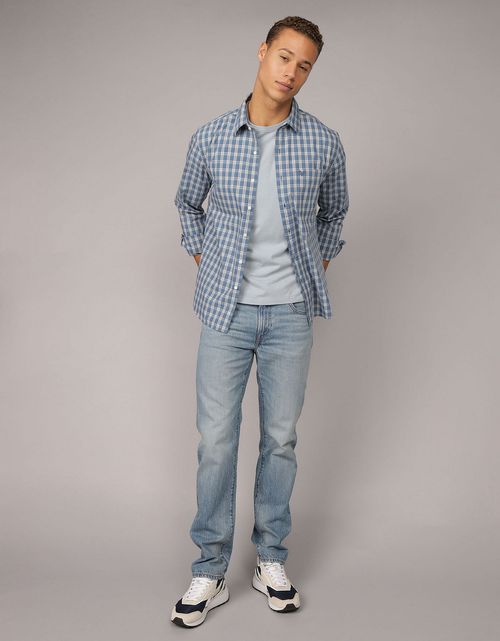 Camisa de popelina manga larga de hombre AE