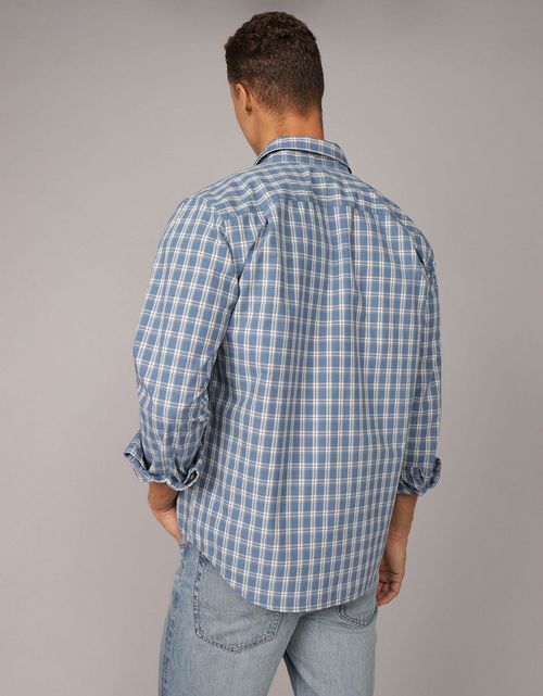 Camisa de popelina manga larga de hombre AE