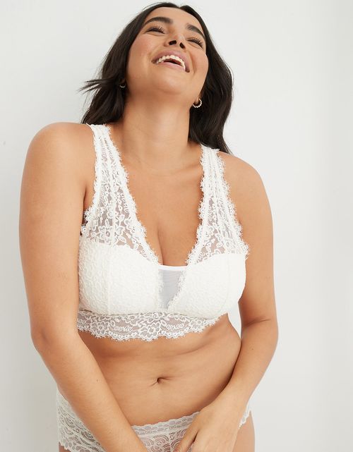 Bralette Aerie Eyelash Lace acolchado escotado