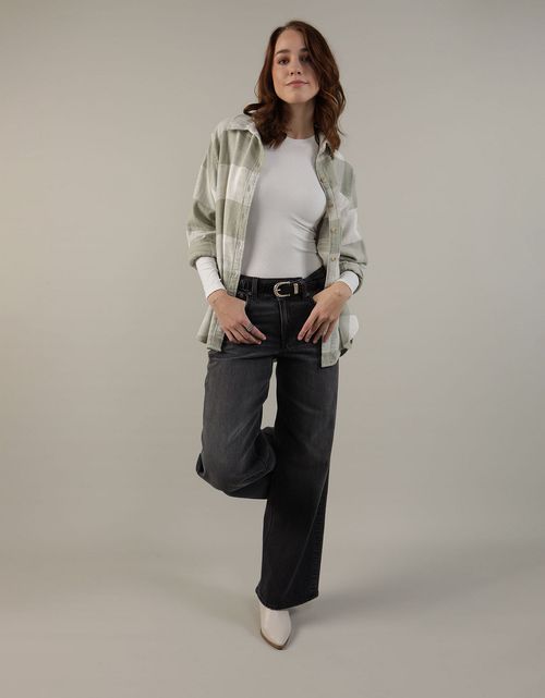 Camisa AE manga larga oversized de cuadros con botones