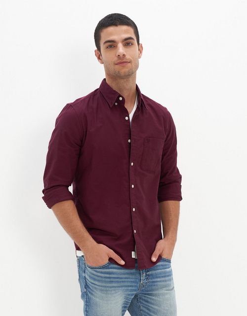 Camisa AE Oxford corte ajustado con botones al frente