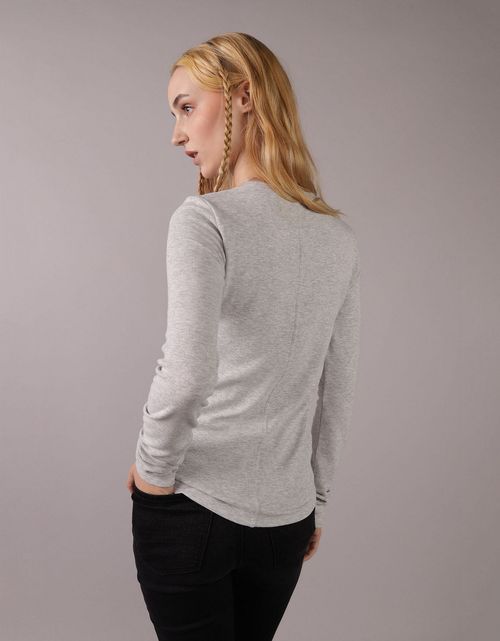 Camiseta cuello redondo Manga Larga con gráfico Mujer AE