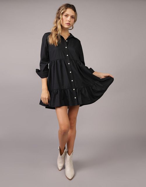 Vestido Tipo Camisero Midi Mujer AE