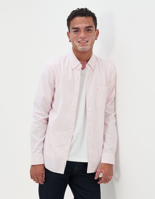 Camisa Slim de Rayas Manga Larga Hombre AE