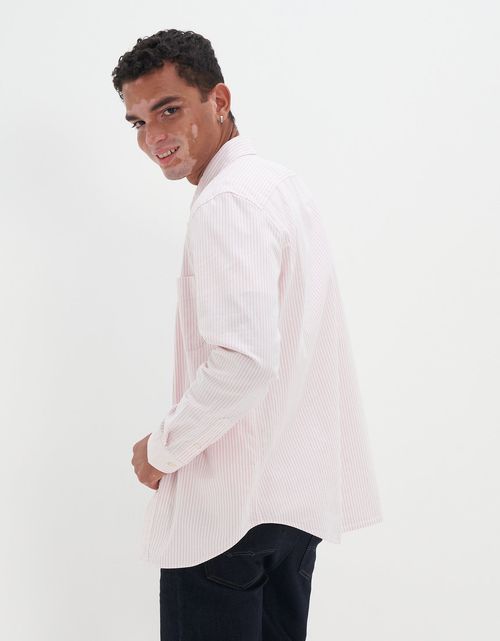 Camisa Slim de Rayas Manga Larga Hombre AE