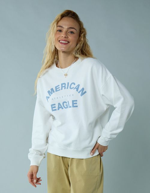 Buzo cuello redondo con gráfico de mujer AE