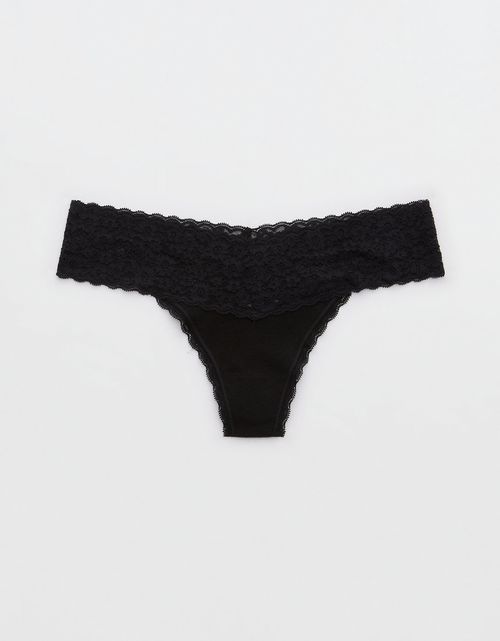 Tanga en Algodón con Encaje Vintage Superchill de Aerie