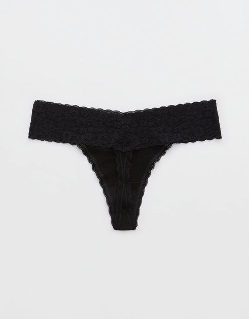Tanga en Algodón con Encaje Vintage Superchill de Aerie