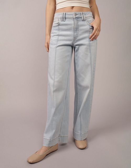 Jeans anchos de pierna ancha súper talle alto y elástico de AE con caída soñadora