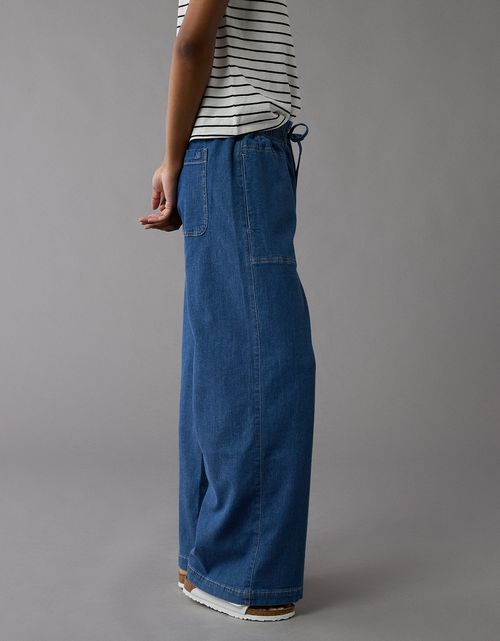 Pantalón de Lino con Drapeado Soñado y Cintura Elástica