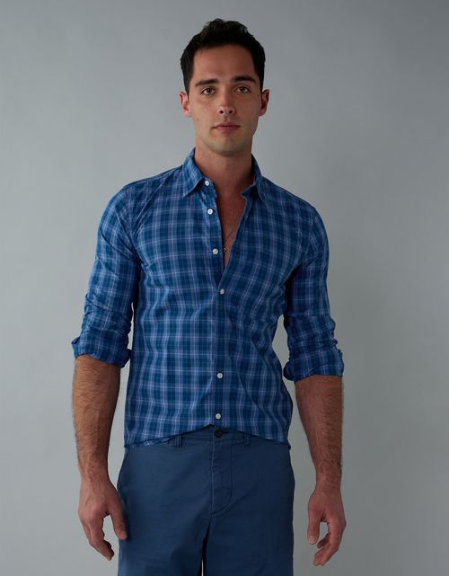 Camisa de popelina manga larga de hombre AE