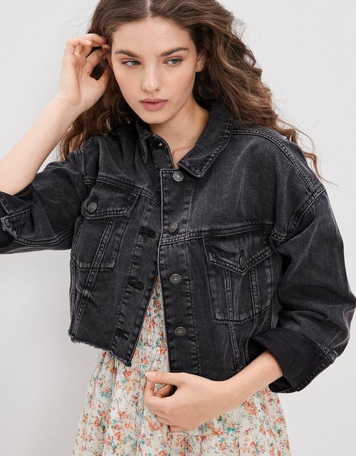 Chaqueta Demin Ae corta con lavado negro