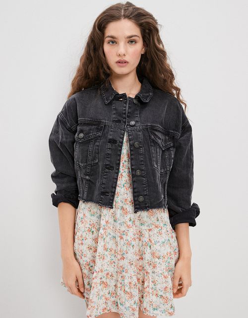 Chaqueta Demin Ae corta con lavado negro