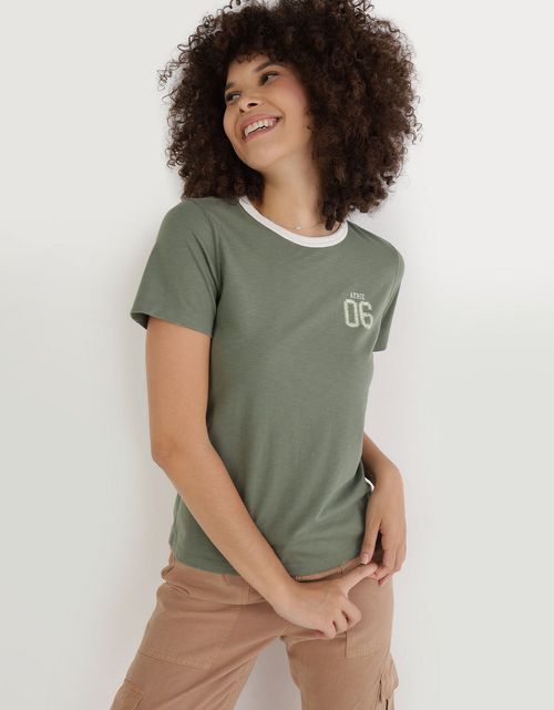 Camiseta Aerie cuello redondo manga corta para mujer