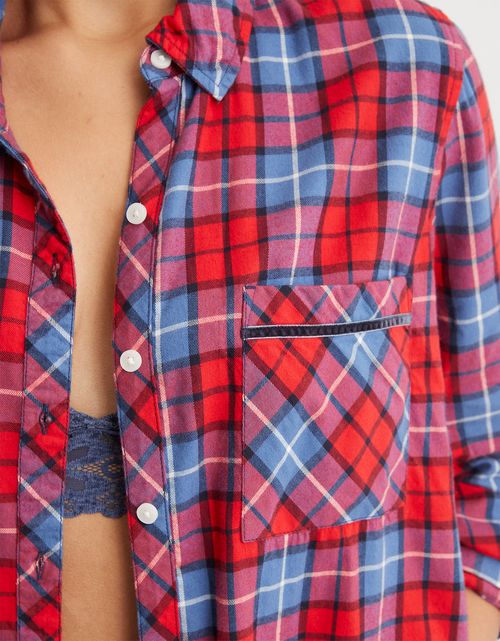 Top de pijama Aerie tipo boyfriend de franela