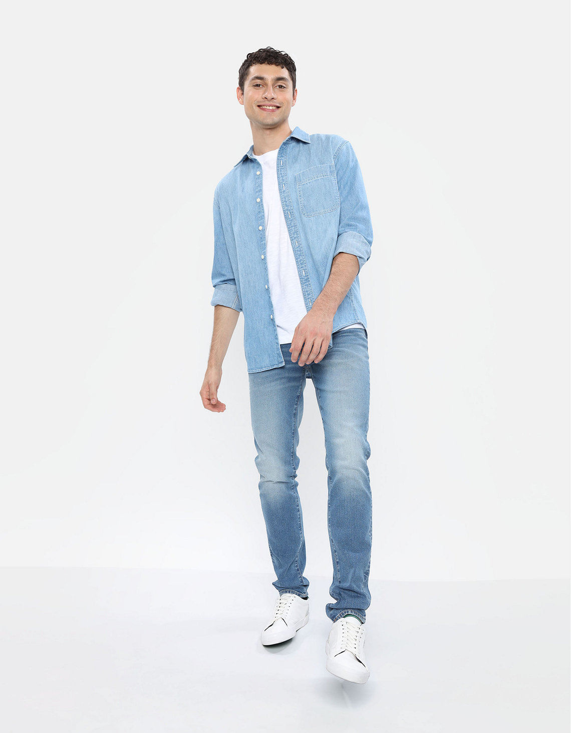 Jeans Camisas De Hombres Denim Mezclilla Con Camisa De Vestir