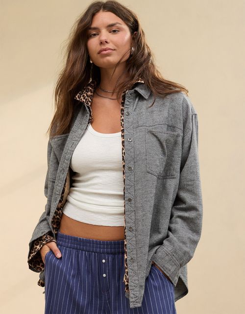 Camisa Oversized Manga Larga Mujer Aerie