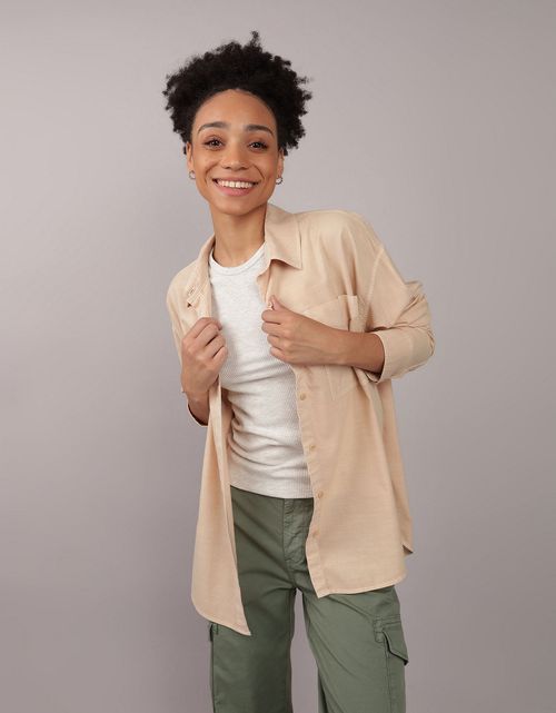 Camisa AE con botones manga larga de Mujer