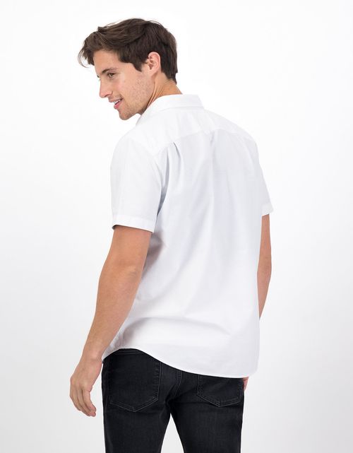 Camisa Oxford de Manga Corta con Botones