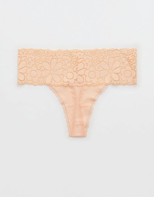 Undie Aerie Candy Lace Cotton Thong