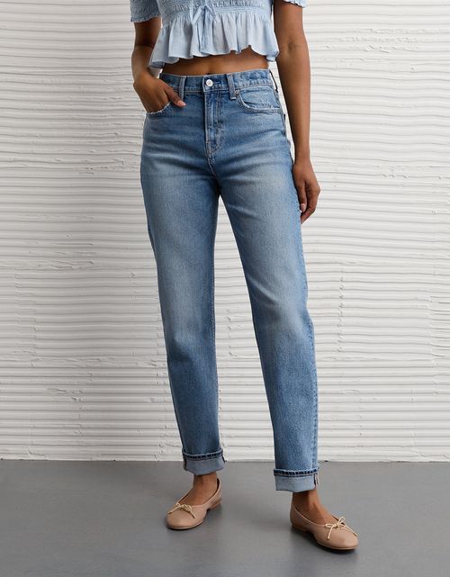 Jean Straight Ankle Tiro Alto Ae