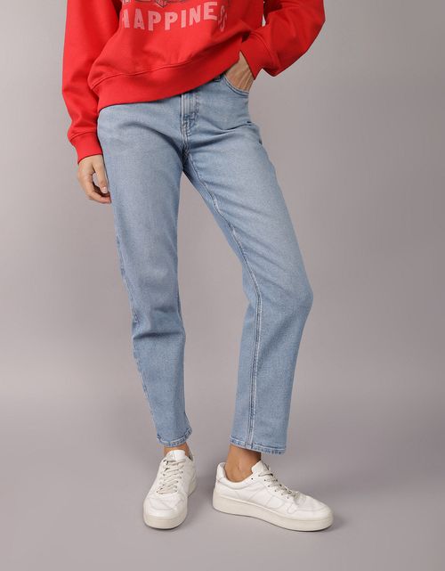 Jean straight de tiro alto de mujer AE