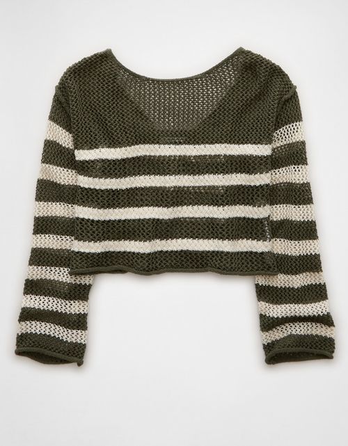 Suéter de crochet con hombros descubiertos