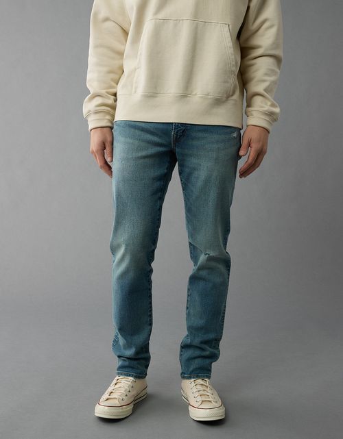 Jean Slim Straight con desgaste de Hombre