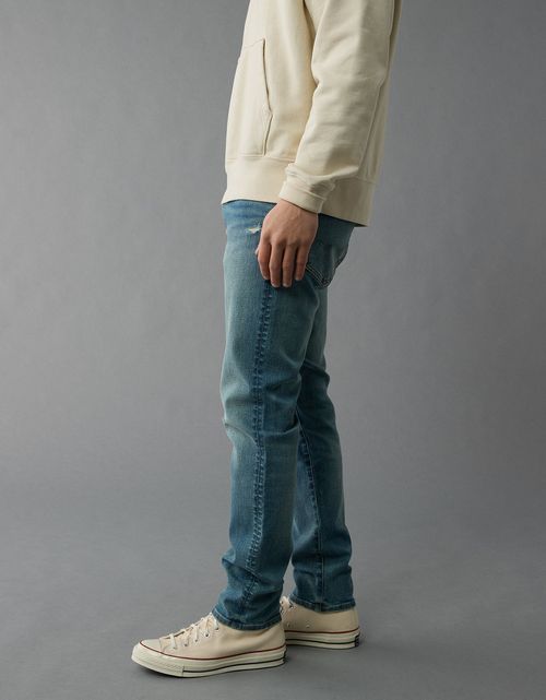 Jean Slim Straight con desgaste de Hombre