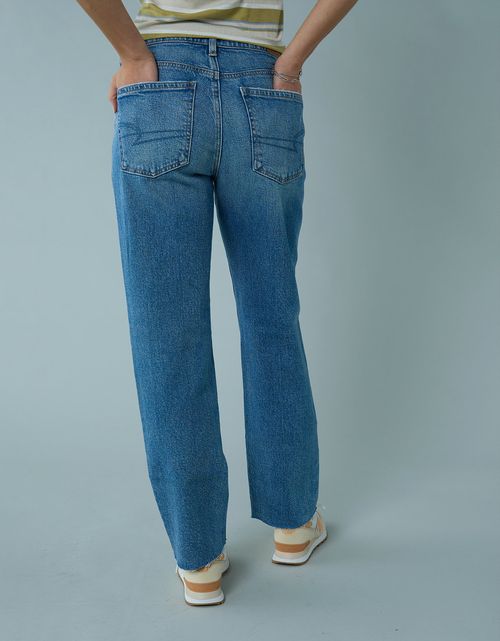 Jean straight de tiro alto de mujer AE