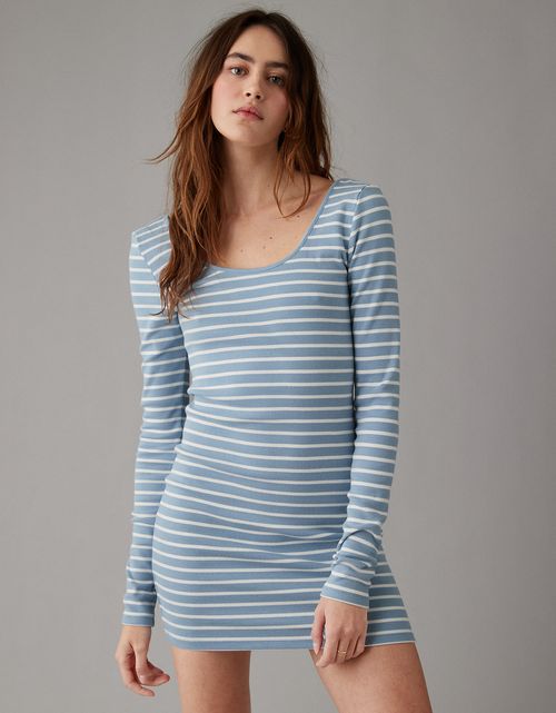 Vestido Ae Manga larga de rayas