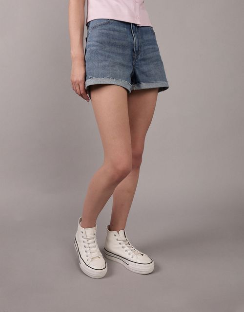 Short de mamá de mezclilla elástica Ae