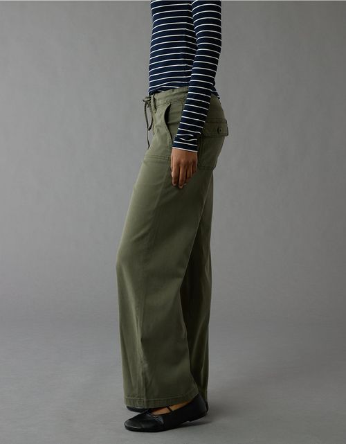 Pantalón ancho de tiro bajo y pierna ancha Ae Stretch