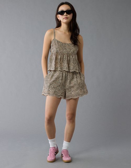 Camiseta de Tirantes con Ojales de Leopardo Ae