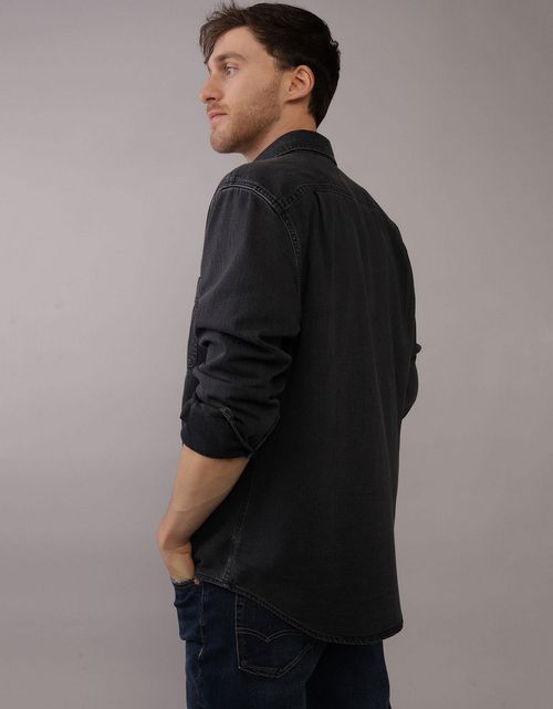 Camisa en Denim Manga Larga Oversized Hombre AE