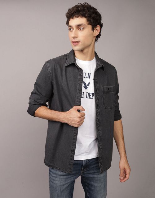 Camisa en Denim Manga Larga Hombre AE